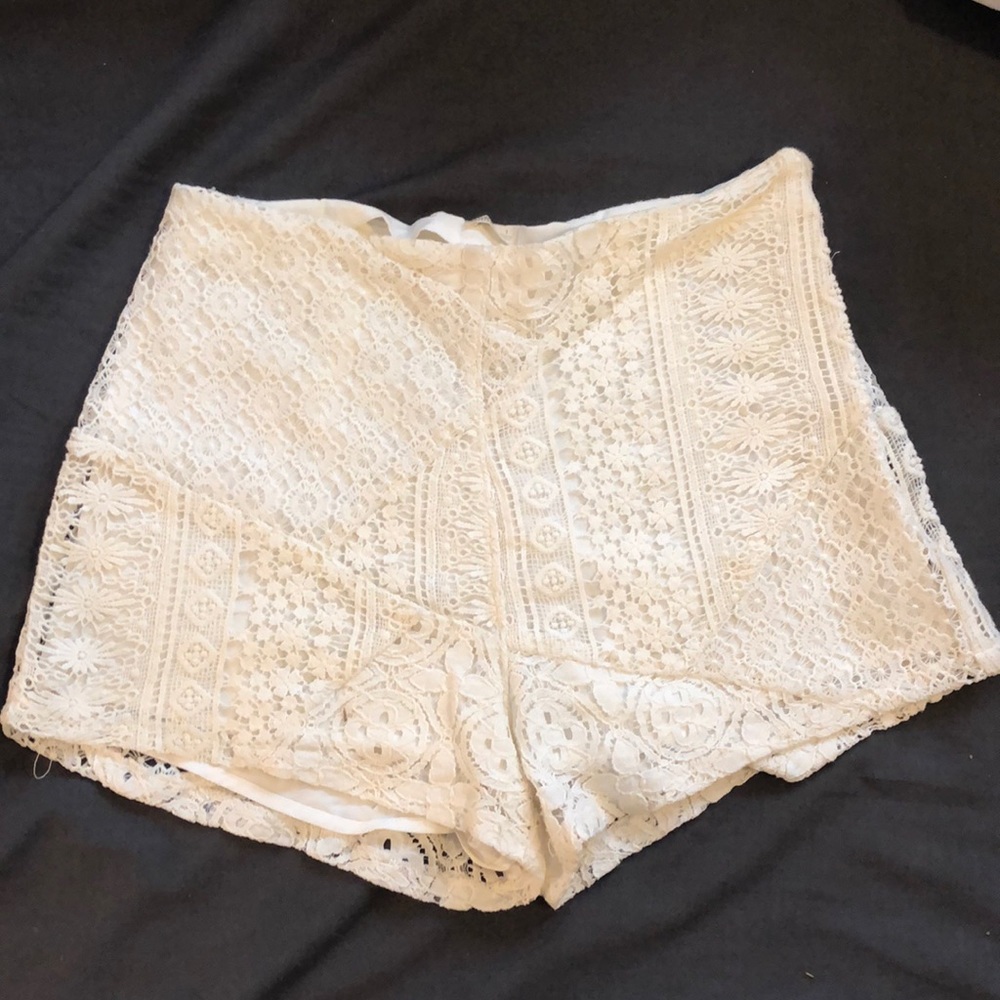 Lace high waisted shorts